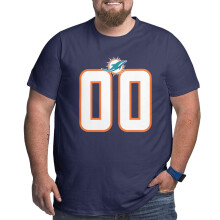 Dolphins Herr Stor och Lång Sport Kort Fotbollslag Logo Ärm För Basebollfans Gåvor T-shirt