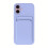 Capa de silicone para celular compatível com iPhone 16 com porta-cartões - Roxa 2