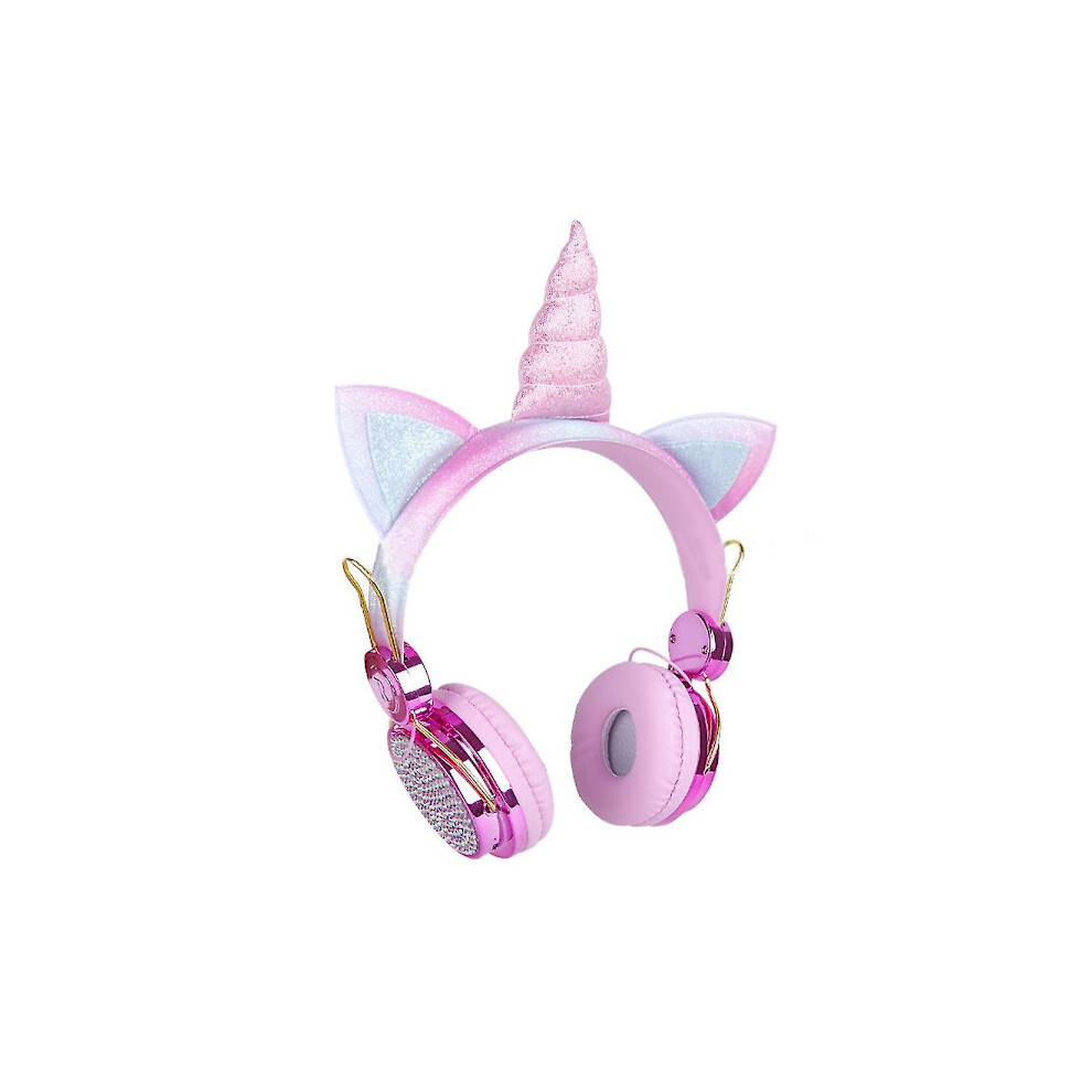 Wireless Headphones For Kids Unicorn Headphones With Adjustable Headband (Rose ) (Fmy) Gold 9149926951254