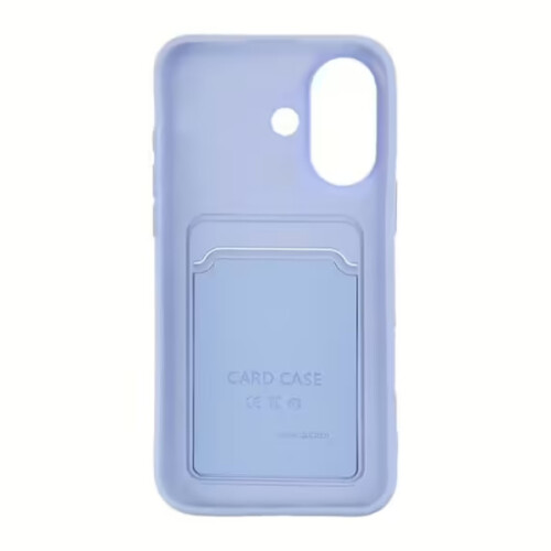 Capa de silicone para celular compatível com iPhone 16 com porta-cartões - Roxa 2