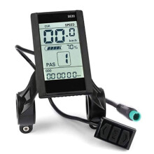 Pantalla para bicicleta eléctrica Protocol2, LCD S830 de 24 V, 36 V y 48 V, con conexión USB resistente al agua, color negro.