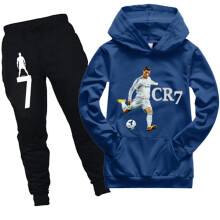 CR7Ronaldo φόρμα με στάμπα για παιδιά, αγόρια, κορίτσια, φούτερ με κουκούλα, Αθλητικό