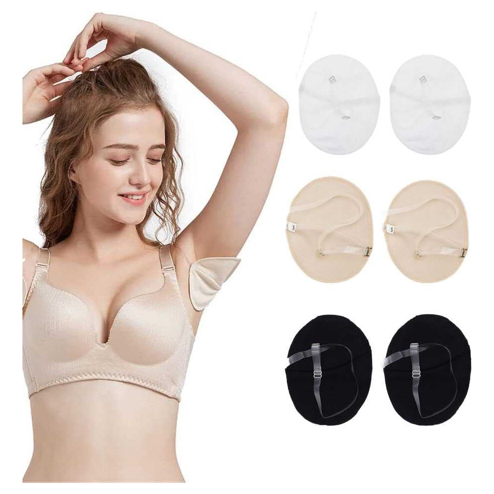 Reusable Underarm Sweat Pads 6 Pack Breathable QuickDry Shields with Discreet Flesh Color