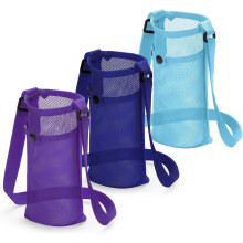 Kiibsot3Pack Porte-bouteille avec bandoulière réglable, sac de transport en filet compatible avec les bouteilles d'eau pour chiens, pochette