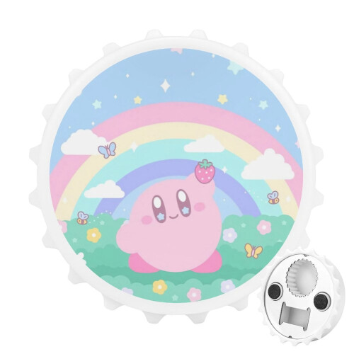 Μαγνητικό ανοιχτήρι μπουκαλιών Kirby με μαγνήτες ψυγείου - Αυτοκόλλητο - Μοναδική