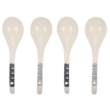 4 cucharas de miel, cucharas de cerámica para servir sopa de arroz y aceitunas mixtas, cuchara sopera de porcelana para servir salsa.