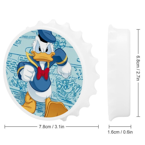 Μαγνητικό ανοιχτήρι μπουκαλιών Donald Duck με μαγνήτες ψυγείου, αυτοκόλλητο, μοναδική 1