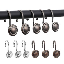 SUSUchens 12Pcs Shower Curtain Hooks Rustproof Corrosion Resistant Simple Installation Decorative Metal Shower Curtain Hooks Red Bronze