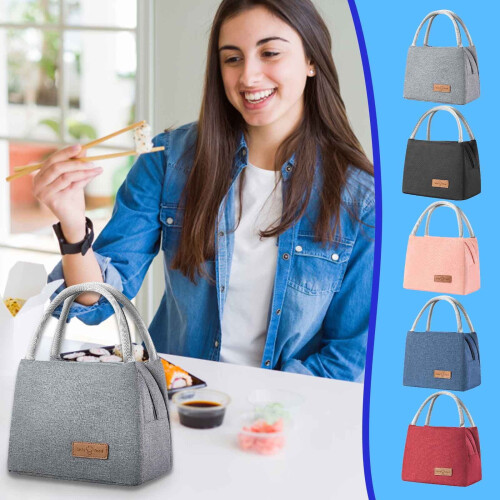 maxiaxia Oxford υφασμάτινη τσάντα φαγητού, φορητή Bento Tote για σχολείο, δουλειά, πικνίκ,