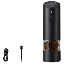 USB-uppladdningsbar pepparkvarn, elektrisk pepparkvarn, grillkvarnar med havssalt, svart