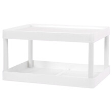 2-laags plastic aanrechtplank, badkamerorganizer, make-upbakje, cosmeticarek, kruidenrek, multifunctioneel tafelbladdisplayrek