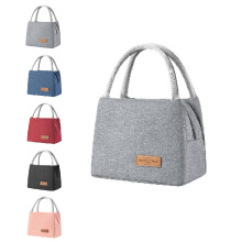 Sac isotherme portable en tissu Oxford pour pique-nique, boîte à lunch pour adultes et enfants, gris