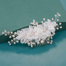 Wedding Hair Accessories Rose Gold Bridal Headpiece with Crystal Pearl Comb for Brides and Events