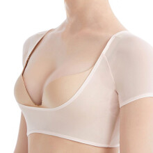 Underarm Sweat Proof Vest for Women with Washable Reusable Pads, Ultrathin Absorbing Beige Large