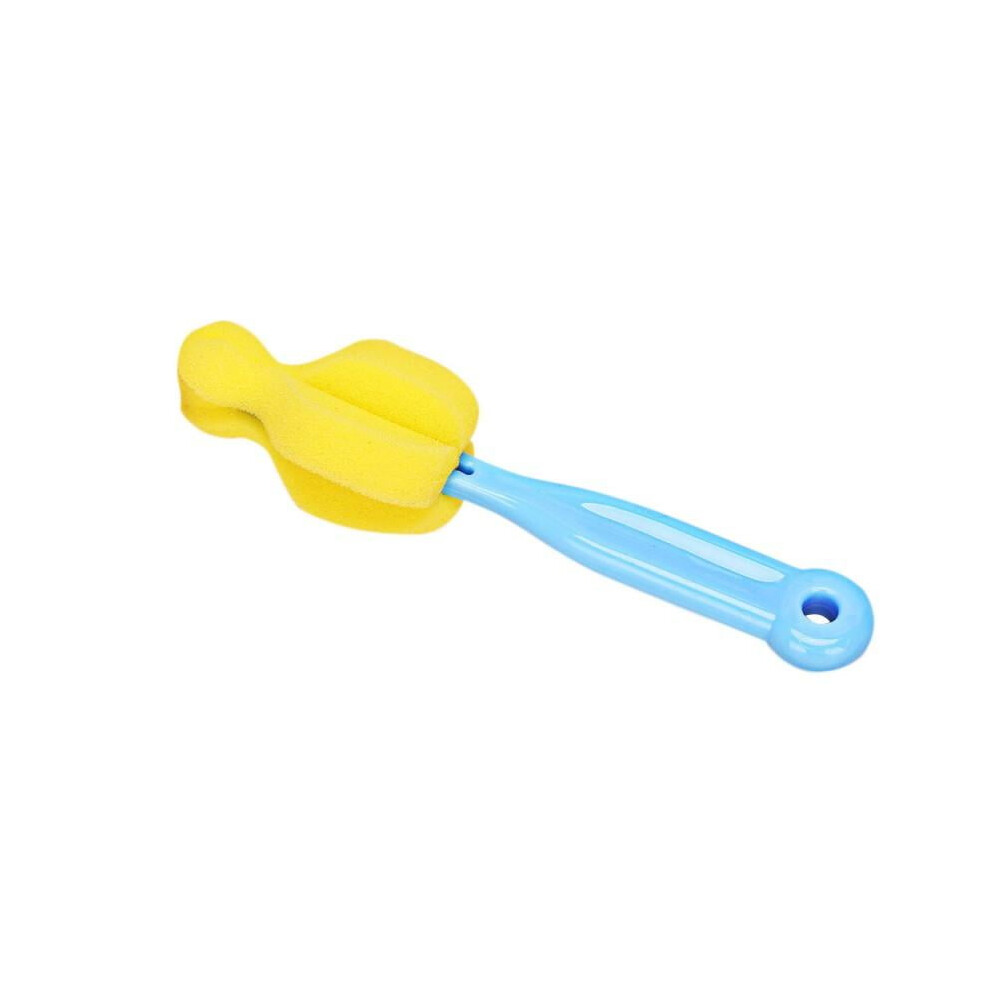 Jandel Newborn Baby Feeding Milk Bottle Sponge Straight Handle Cleaning Brush Blue