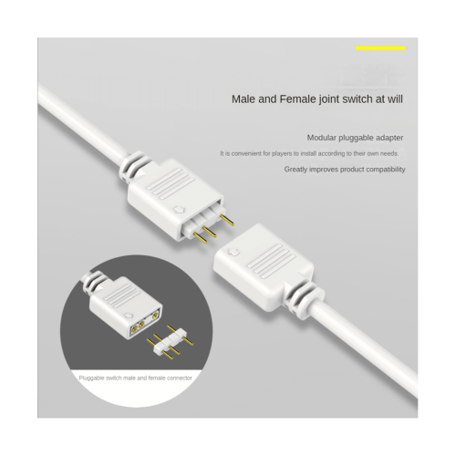 5V 3-Pin Extension Cable for Computer Motherboard Hub Cable Connection Extension ARGB Splitter, Black 2