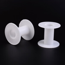 Plastic Empty Spools for Wire Thread Bobbins White Bobbin: 28x58mm Backplane: 64x2.5mm Hole: 25.5mm