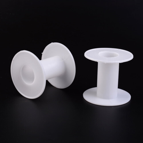 Plastic Empty Spools for Wire Thread Bobbins White Bobbin: 28x58mm Backplane: 64x2.5mm Hole: 25.5mm