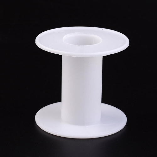 Plastic Empty Spools for Wire Thread Bobbins White Bobbin: 28x58mm Backplane: 64x2.5mm Hole: 25.5mm 2