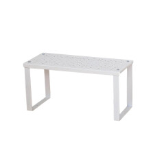 Kitchen Cabinet Organizer Shelf Rack Stackable Expandable Metal Storage for Countertop (Beige)