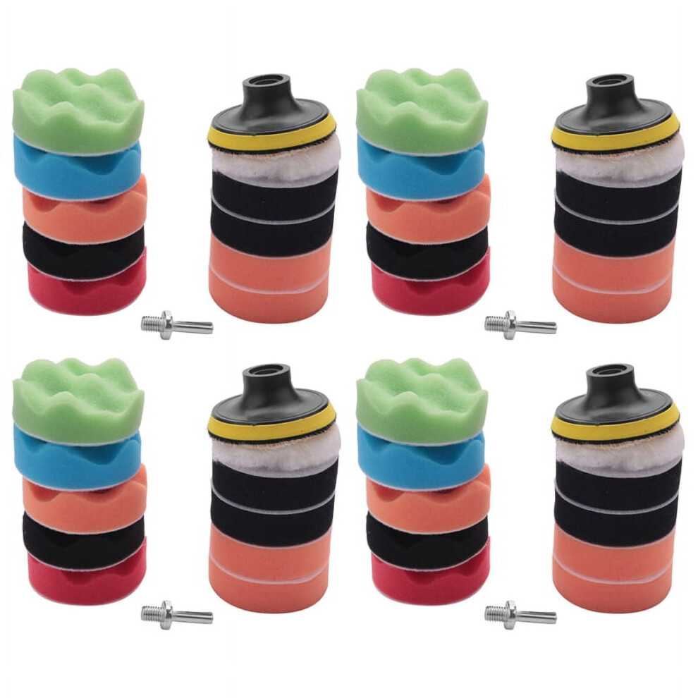 44Pcs 3 Inch Waves Buffer Polishing Pad Set For Car Polisher 9395123582528