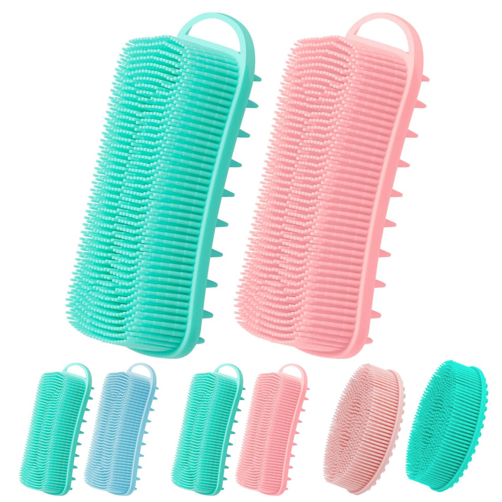 Silicone Body Scrubber Bath Brush for Gentle Exfoliating and SPA Massage with NonSlip Grip