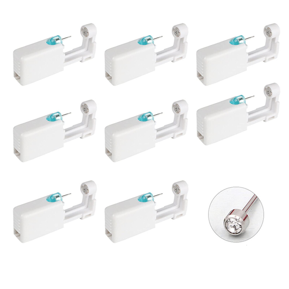 Ear Piercing Gun Kit with Preloaded Studs, Sterile SingleUse Automatic Design, Pack of 8