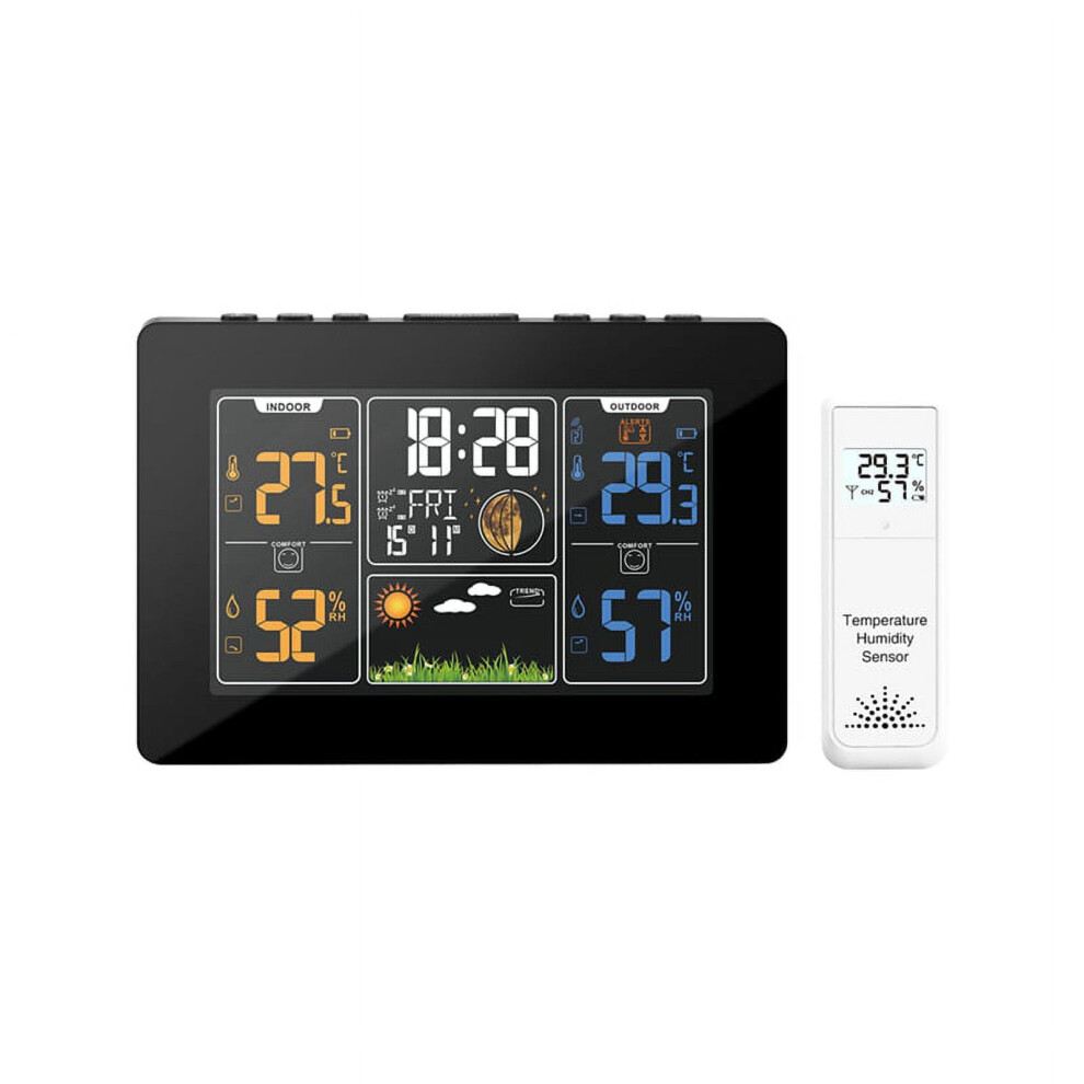 Pt201c Digital Alarm Wall Clock Wifi Weather Forecast Station Hygrometer Thermometer Moon Phase Weather Forecast 9395123460239