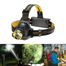 Wiederaufladbare LED-Stirnlampe, 1 USB-Anschluss, 3 Modi, 90 verstellbar, lange Akkulaufzeit, geeignet für Outdoor-Aktivitäten wie Camping,