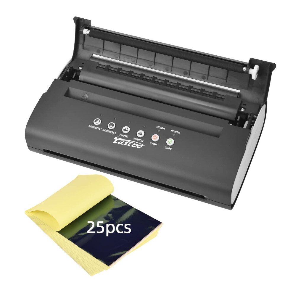 Tattoo Transfer Machine with 25pcs Paper, Fast Thermal Stencil Printer for Artists Studio Use