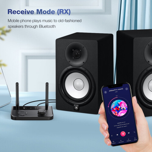 PartyKindom Transmitter Receiver Wireless Long Range 2-in-1 5.3 Audio Adapter Stereo Receiver 2