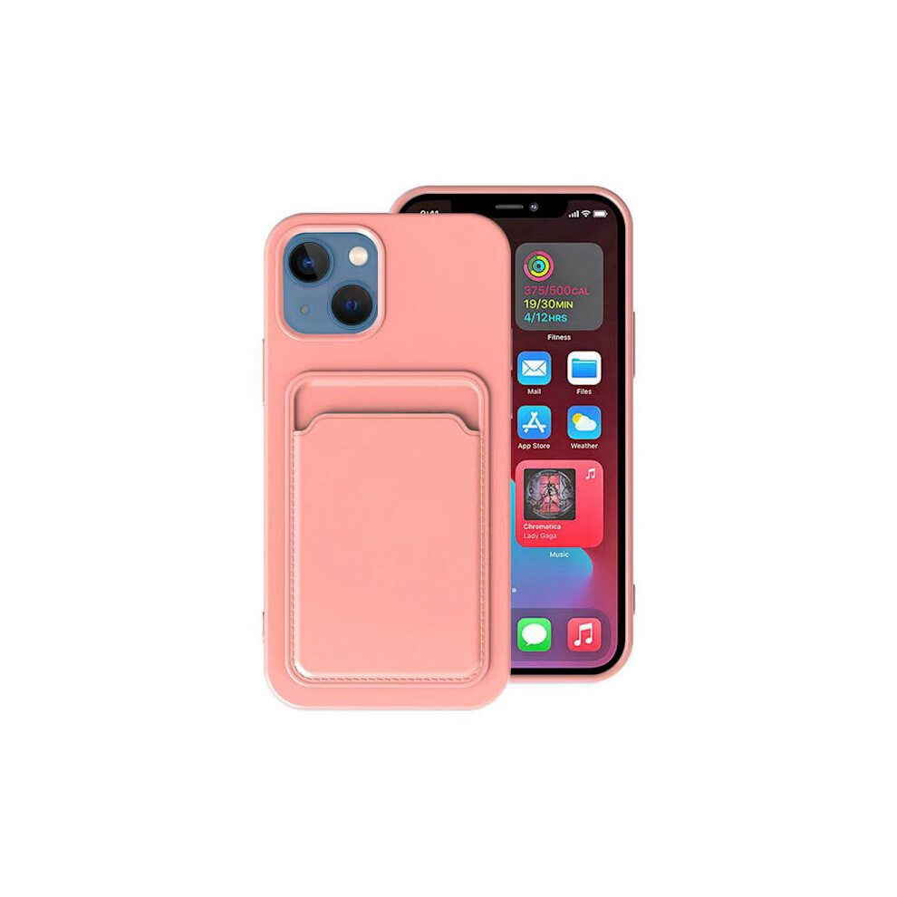 Compatible With Iphone 15 - Practical Stylish Case With Card Holder Pink 9322103615433