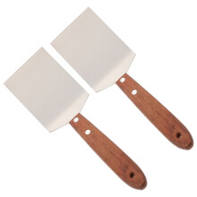 Stainless Steel Flat Spatula Cooking Burger Shovel Top Grill Pasta Server Pancake Wood
