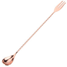 Cuchara para cóctel, cuchara para cóctel de acero inoxidable Delaman, herramienta para mezclar y preparar bebidas y café con mango largo, 1 unidad