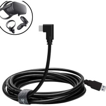 Oculus Quest Link-kabel, 5,2 meter (17 ft) USB C90-graden hogesnelheidsdata- en snellaadkabel, compatibel met Oculus Quest en Quest2 naar pc.