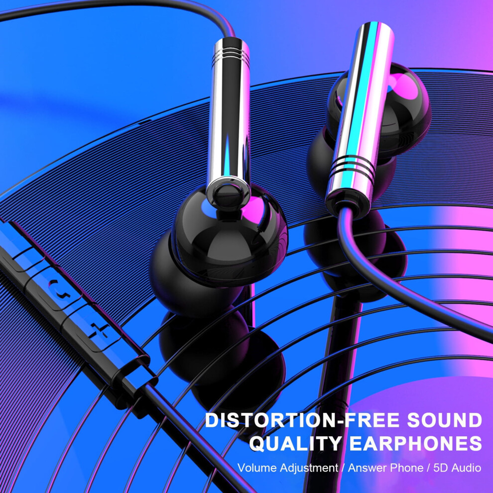 Susuchens Wired Earphone In-Ear Headphones With Mic 5D Sound Effect Earbud 3.5Mm Plug Wired Headset For Music Call Gaming White 9173940100947