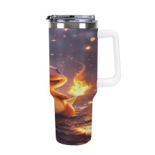 Charmander Reisebecher mit großem Fassungsvermögen (1,2 l) – ideal fürs Auto, mit Strohhalm, Vakuum- und Edelstahlanschluss.