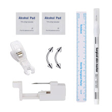 Disposable Stainless Steel Body Piercing Kit with Eyebrow Piercing Set, 7PCS 16G for Men Women