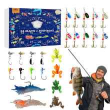 Calendrier de l'Avent de pêche 2024, compte à rebours de 24 jours avant Noël avec leurres et matériel de pêche pour hommes et adolescents - Le
