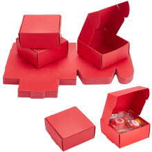 Lot de 30 petites boîtes cadeaux rouges (6,5 x 6,5 x 3 cm) avec couvercle, boîtes en papier vides pour bonbons, bijoux, cadeaux de mariage,