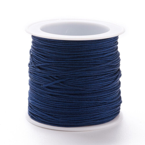 1 Rolla Snáithe Níolóin Braidithe Ábhar DIY le haghaidh Déanamh Seodra Gorm Dorcha 0.8mm100 slat/rolla 1