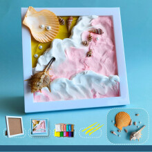 Kit DIY Artesanal com Moldura Texturizada para Pintura 3D - Três Conjuntos para Montar e Criar Presentes Criativos para Crianças