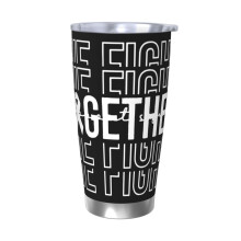 Copo térmico portátil de aço inoxidável de 590ml (20oz) para viagem, com tampa, em homenagem ao mês de conscientização sobre o câncer de mama.