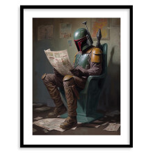 ASPORIC Imprimeu artistic pentru baie Star Wars - Poster în stil vintage cu Darth Vader, Stormtrooper, Yoda, 45x30 cm, fără ramă
