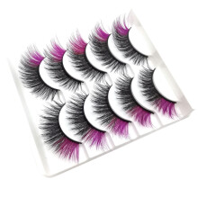 Blaxill5Pairs Bunte künstliche Wimpern – Europäischer Stil, wiederverwendbare Wimpern aus Chemiefasern für ausdrucksstarke Augen-Make-up-Looks