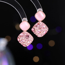 Lette Luksus Fuld Diamant Kærlighed Øreringe Kvinder Sød Cool Vind Niche Mode Øresmykker Luksus Sense Alsidige Fersken Hjerte Øreringe