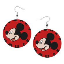Orecchini pendenti in similpelle con Topolino in stile cartone animato, design natalizio decorativo, leggeri, per donna.