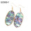 Mode Kvinder Abalone Shell Leopard Oval Dangle Drop Hook Øreringe Smykker Gave 8