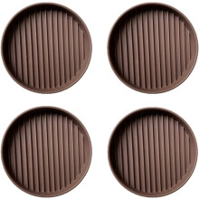 NOGIS2X2Caster Cups, protectores de suelo redondos de goma con agarre antideslizante, protectores antideslizantes para ruedas de muebles (marrón,