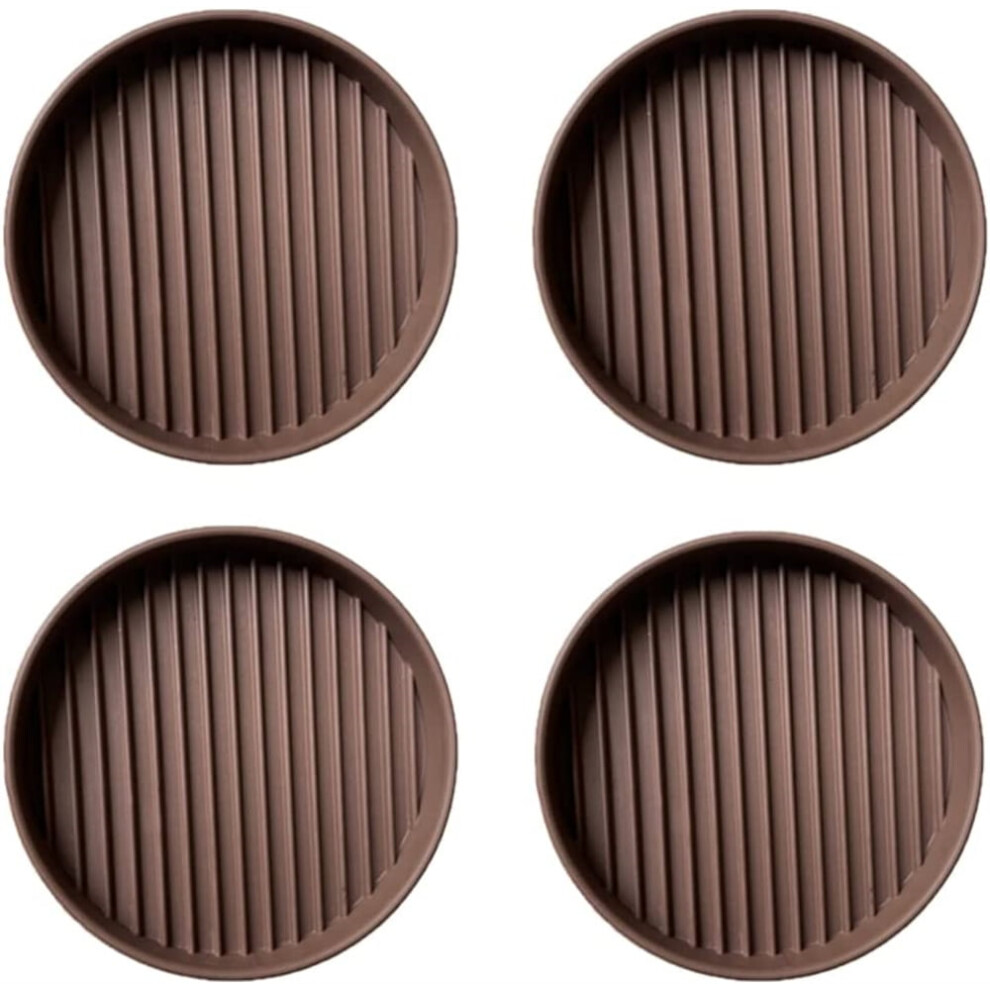 Nogis 2X2 Caster Cups, Round Rubber Floor Protectors With Anti-Sliding Grip, Non Skid Furniture Caster Cups (Brown, 4 Pack) 9433291486115